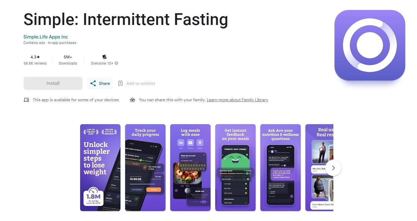 Simple: Intermittent Fasting app free download